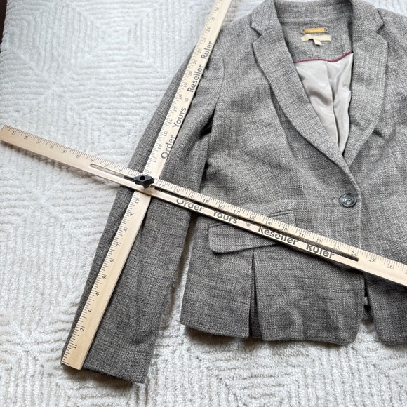 Talbots Women's Blazer 10 Jacket Gray Tweed Herringbone Office Work Corporate - Picture 7 of 11